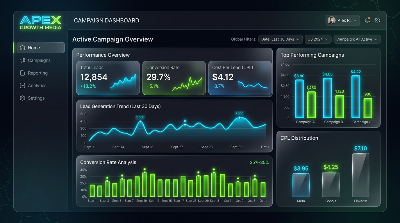 Paid ads dashboard lead stats